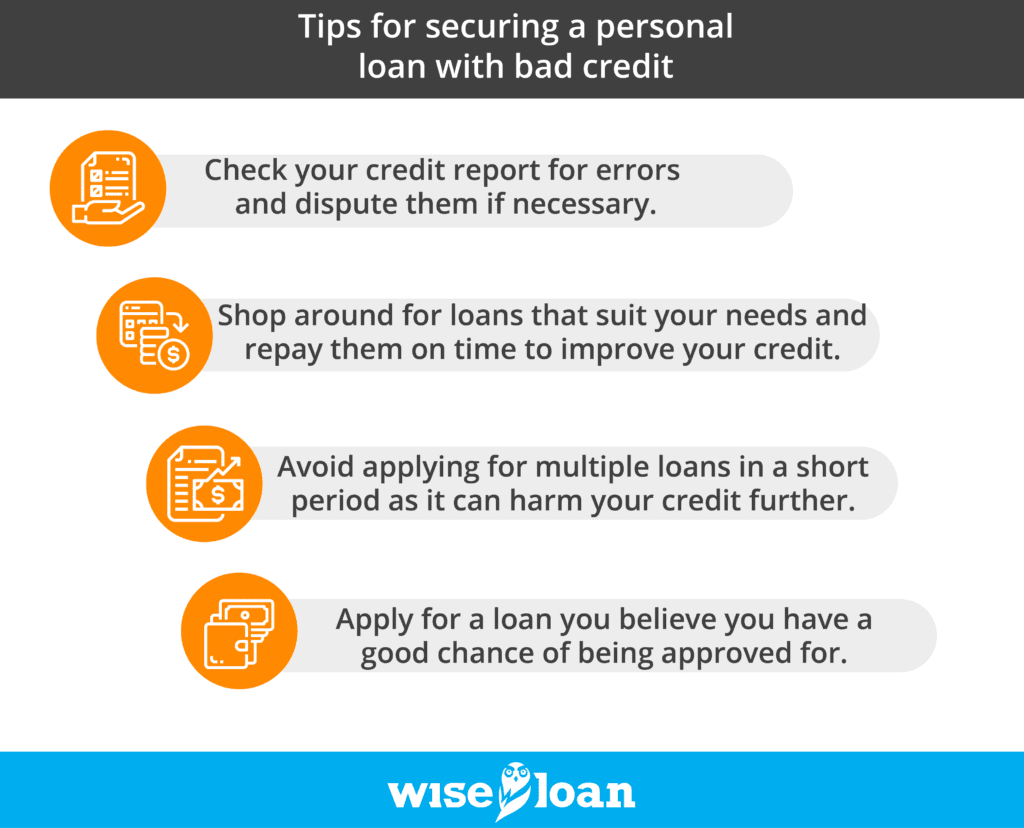 Tips for securing a personal loan with bad credit