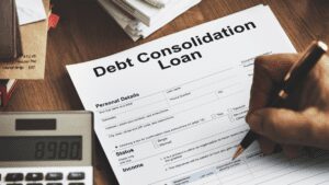 a person signs debt consolidation loan paperwork