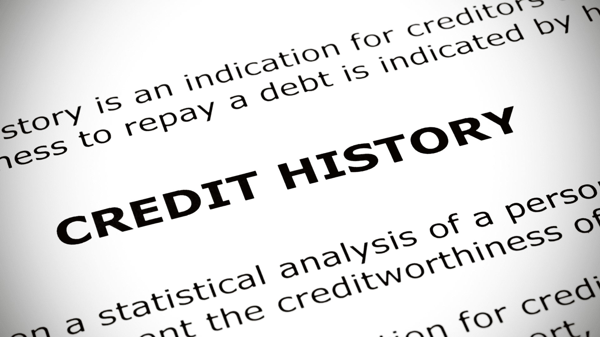 histórico de crédito impresso em papel branco
