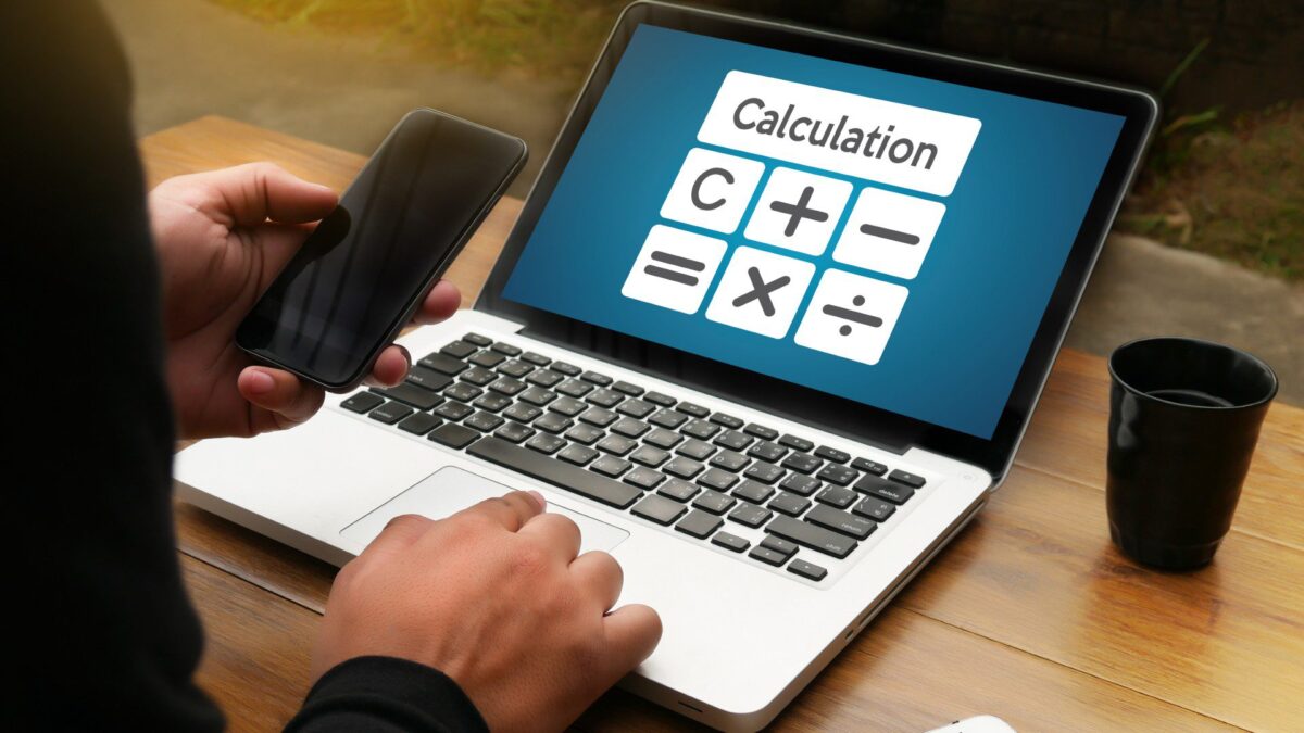 an online loan calculator displays on computer