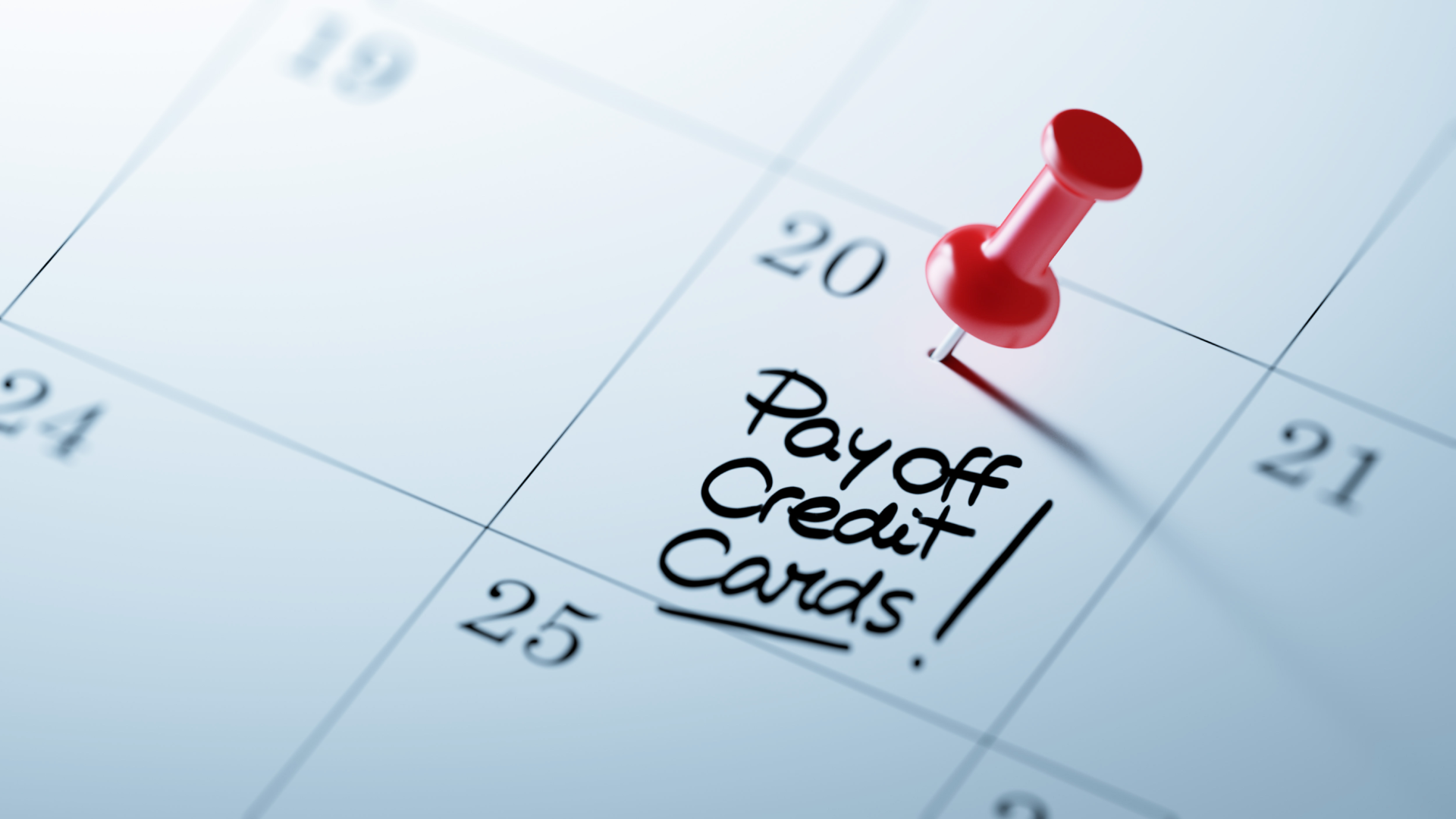 a date on the calendar displays “pay off credit cards”