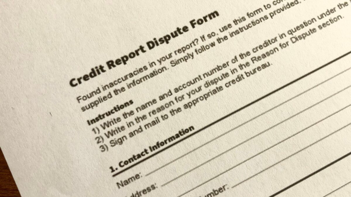 a credit report dispute form