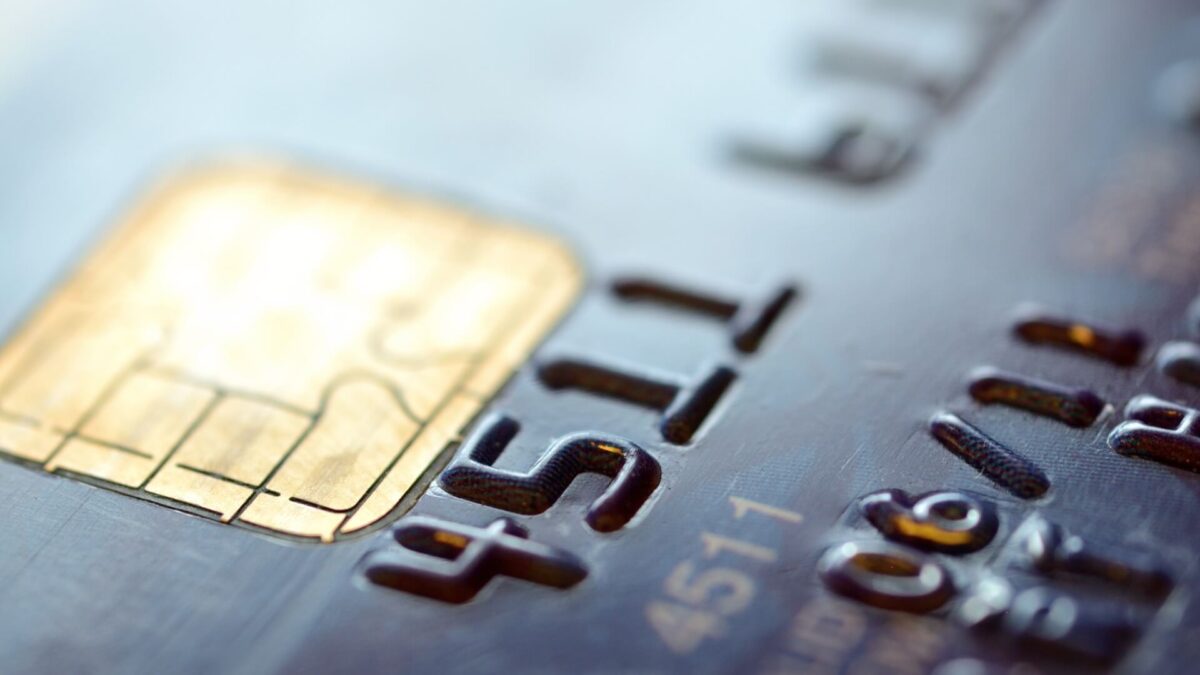 the front of a credit card