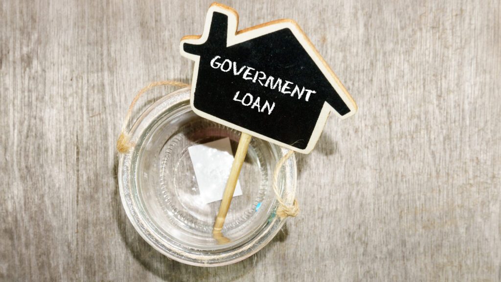 The phrase, “Government Loan,” on a mini chalkboard | How do home repair loans work?