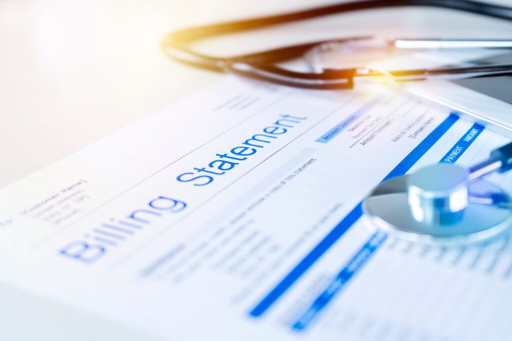 A stethoscope on a medical billing statement | Wise Loan