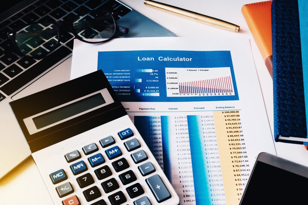 A calculator on a spreadsheet | Loans like Upstart