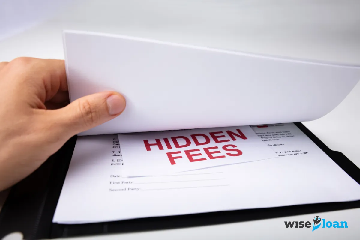 clipboard with documents showing hidden fees